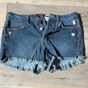 Denim Frayed Hem Women's Shorts